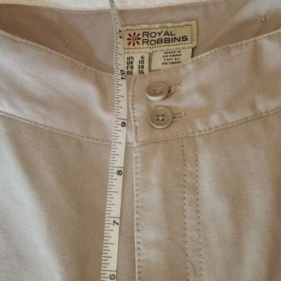 Royal Robbins Vintage‎ High Waisted Beige Flared Sz. 6 Pants with Pockets - Picture 8 of 9